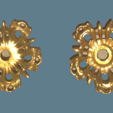 Chandelier five lights quadripod in golden regulator ~ late nineteenth