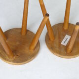 Vintage children's beech wood stools. 1950s. set of 2
