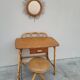 1950 vintage rattan dressing table with sun mirror