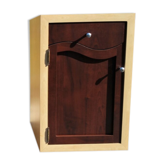 Two-tone extra cabinet art deco style 1 drawer 1 door