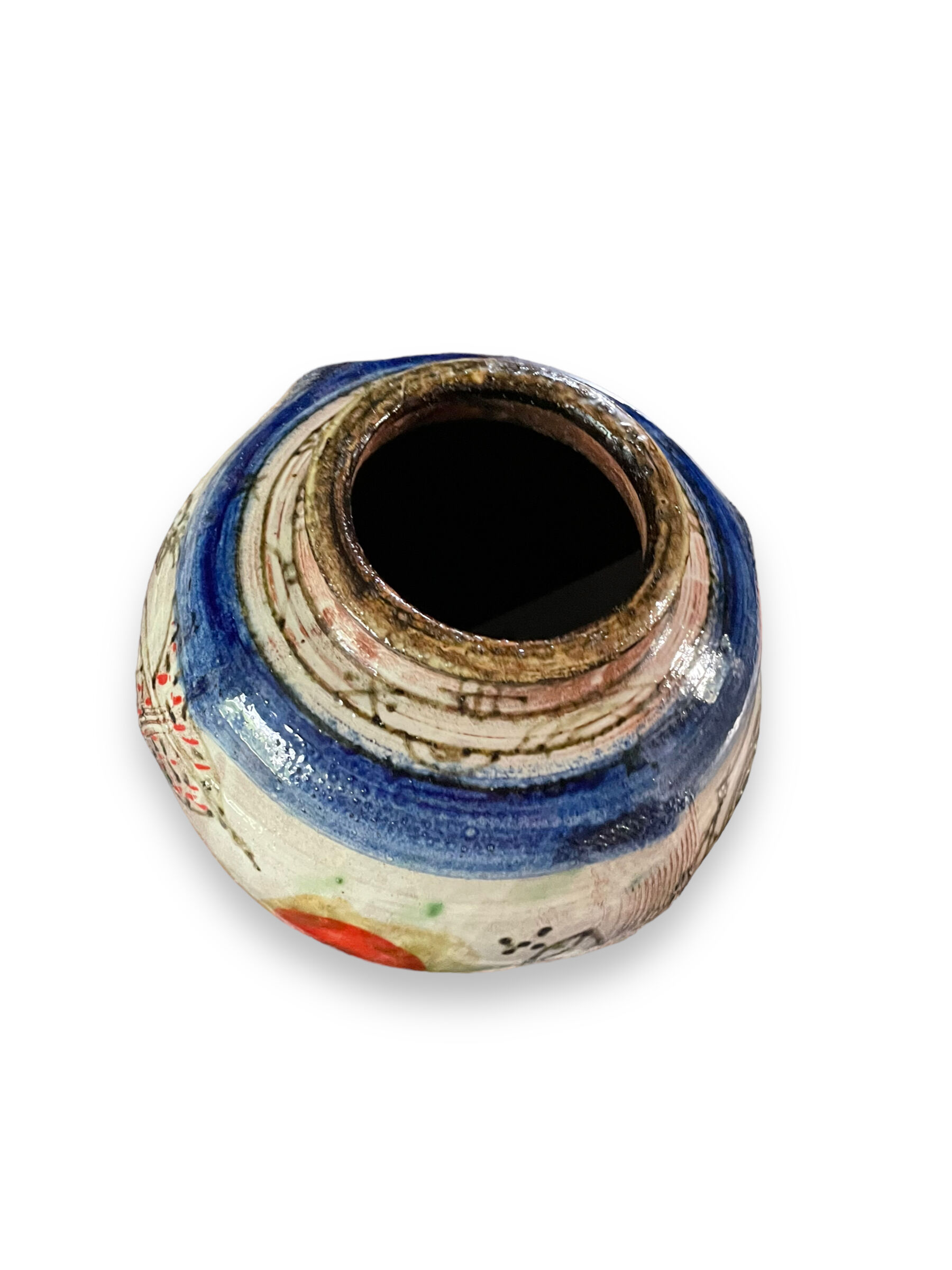 Glazed terracotta vase thierry basile