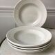 Set of 6 hollow plates Digoin Sarreguemines model Alphabet relief white 40s