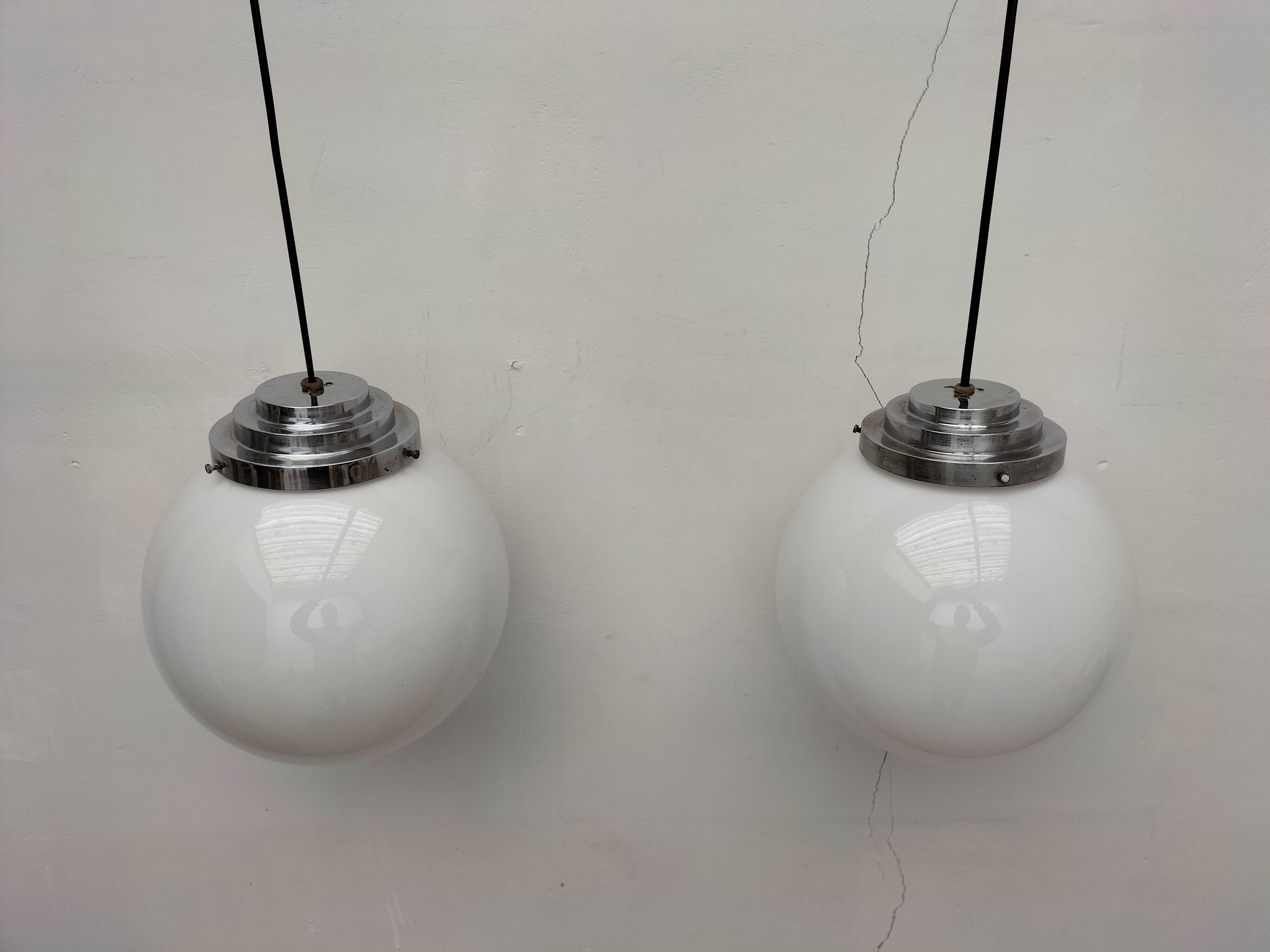 Opaline ball pendants