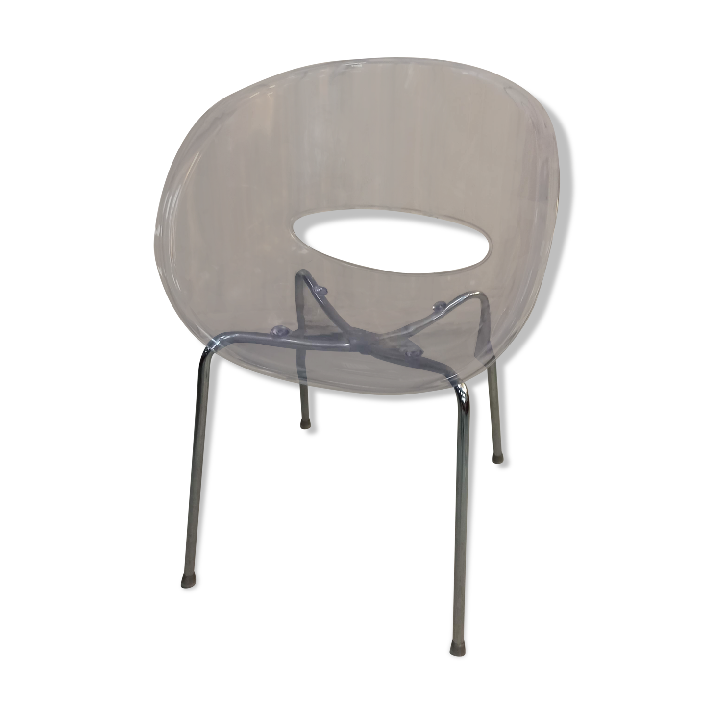 Transparent armchair Robbi Cantarutti, Sintesi, "Orbit Large", Made in Italy.