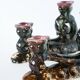 pair of double ceramic candlesticks, Brown & Pink, 1970