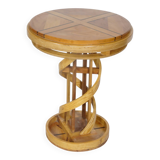 Solid wood side table Design Cherry wood DNA Helix Unique piece, 1980s