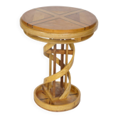 Table d'appoint en bois massif Design en bois de cerisier ADN hélicoïdal Pièce unique, années 1980