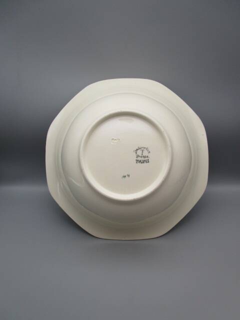 Antique salad bowl in Badonviller earthenware, tulip model.