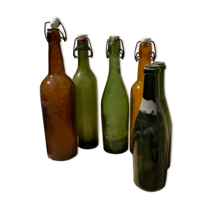 lot 6 bouteilles en verre
