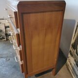 Vintage chest of drawers, compass legs, light wood