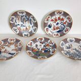 5 Japanese porcelain plates with geisha hand decoration