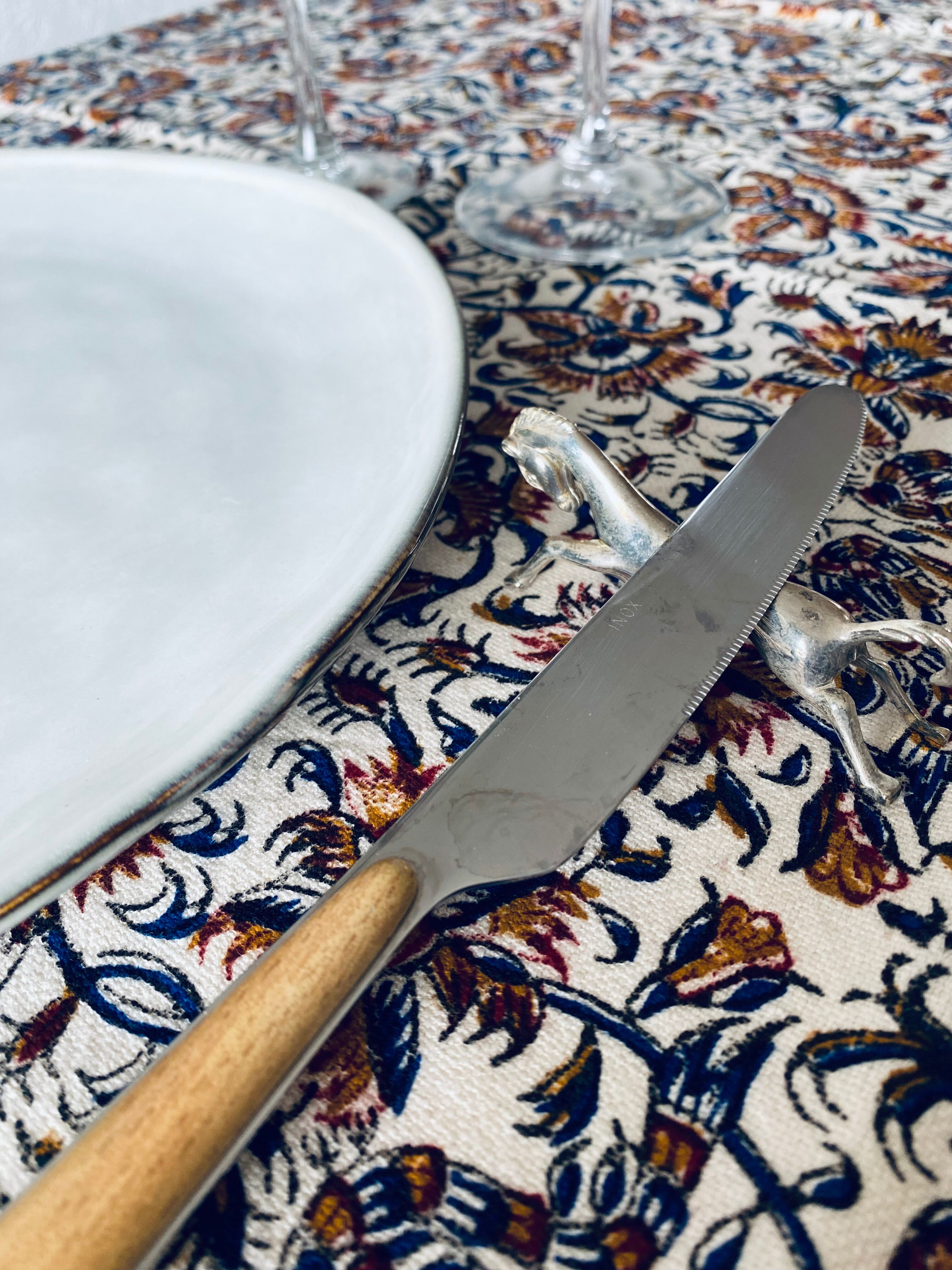 6 knife holders art deco horses