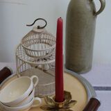 Golden brass candle holder