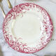 6 flat plates red iron earth longwy "reeds"