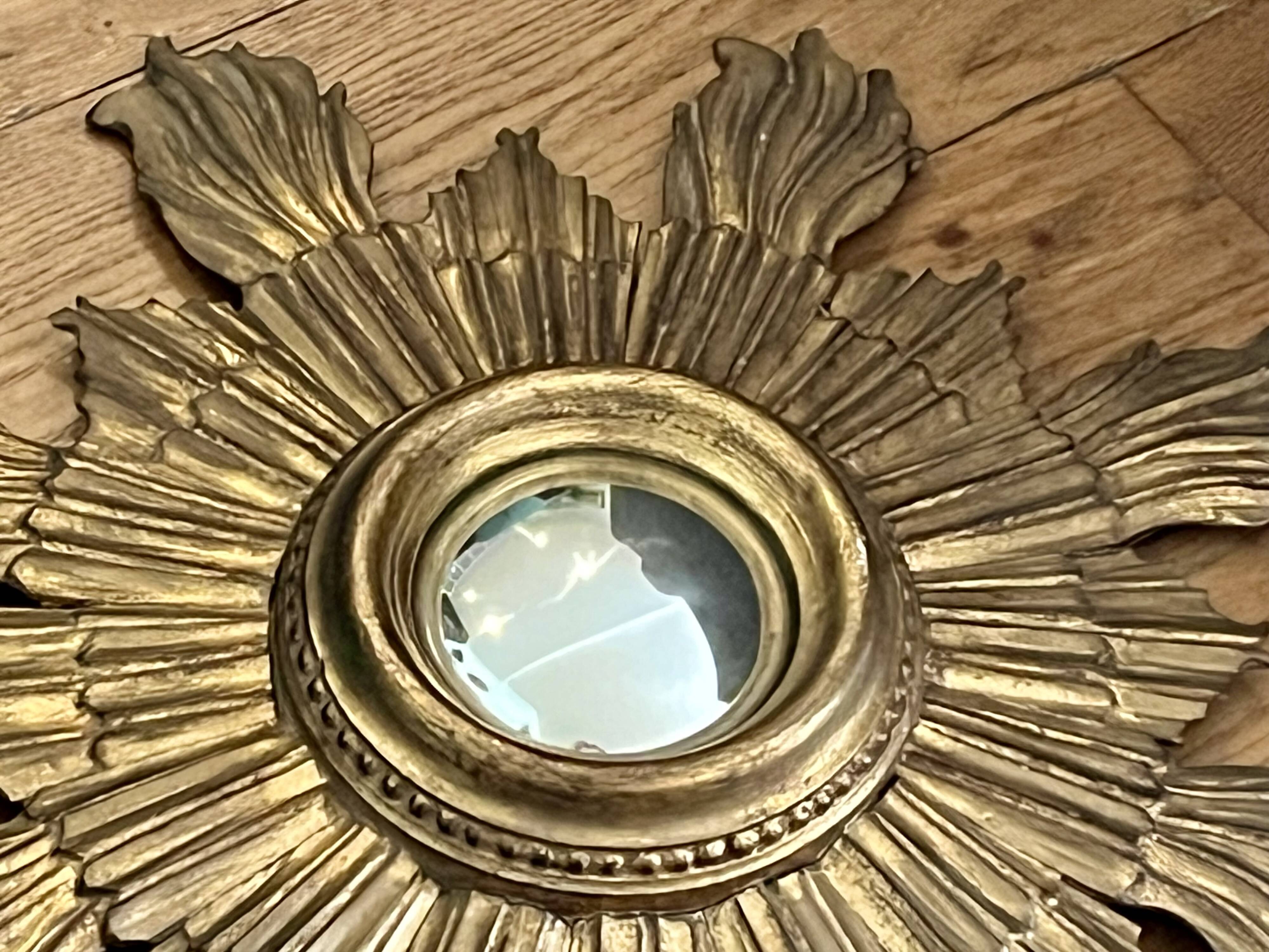 Sun mirror - Witch's eye - Wood - 1950s