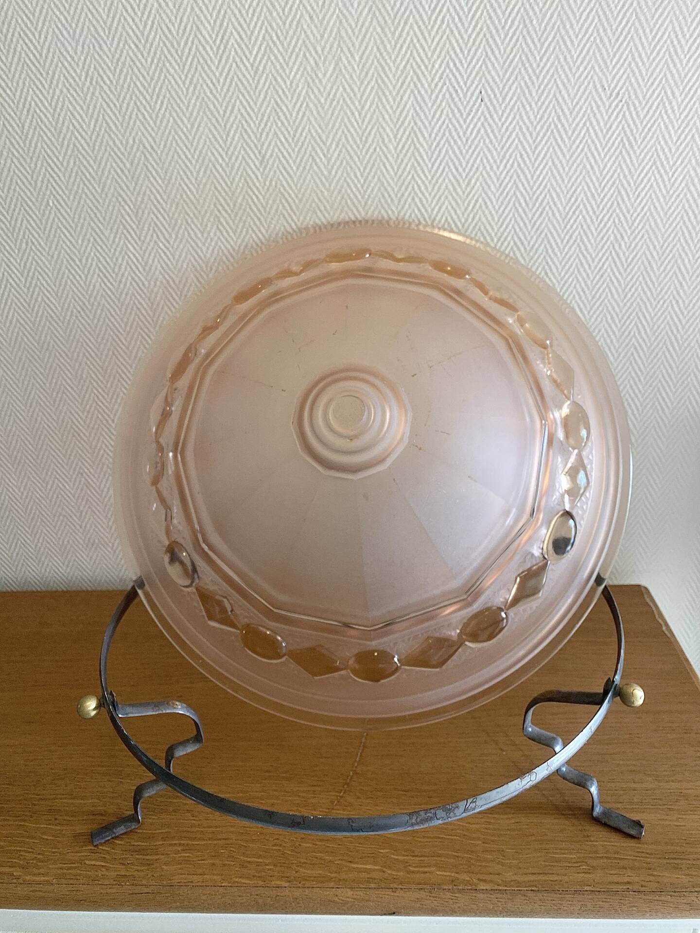 Large Art Deco bowl on a metal stand