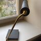 Modernist matte black desk lamp signed Lemag circa 1950