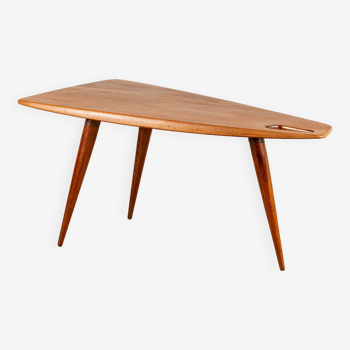 Table basse tripodes en Acajou de Pierre Cruège, 1953