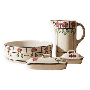 Belgian Art Nouveau ensemble A.M.C. Wasmuël – 4 pieces