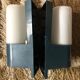 Pair of Bauhaus appliques in Bakelite and white opaline around 1950