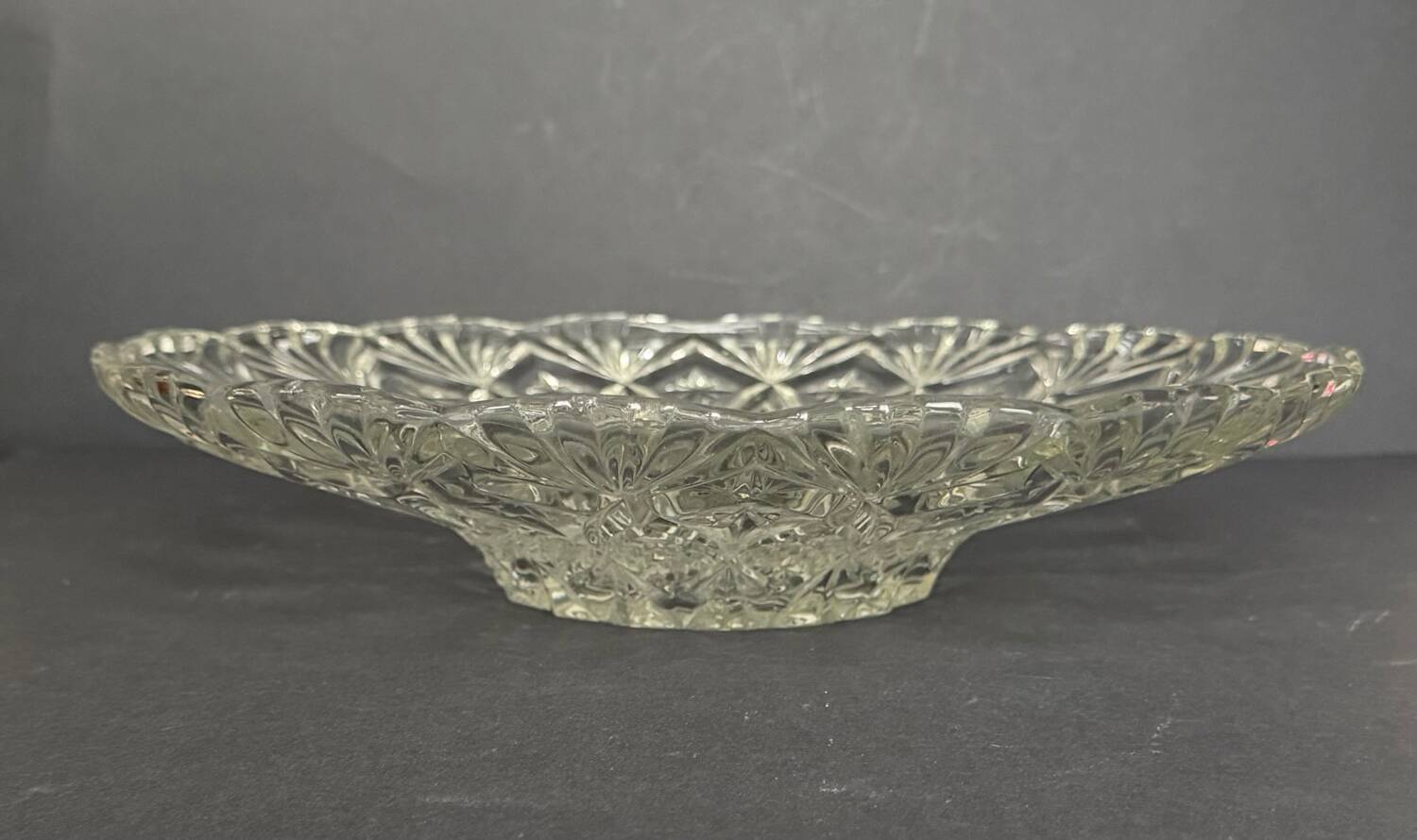 Large antique moulded glass bowl