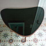 Black glass tripod coffee table