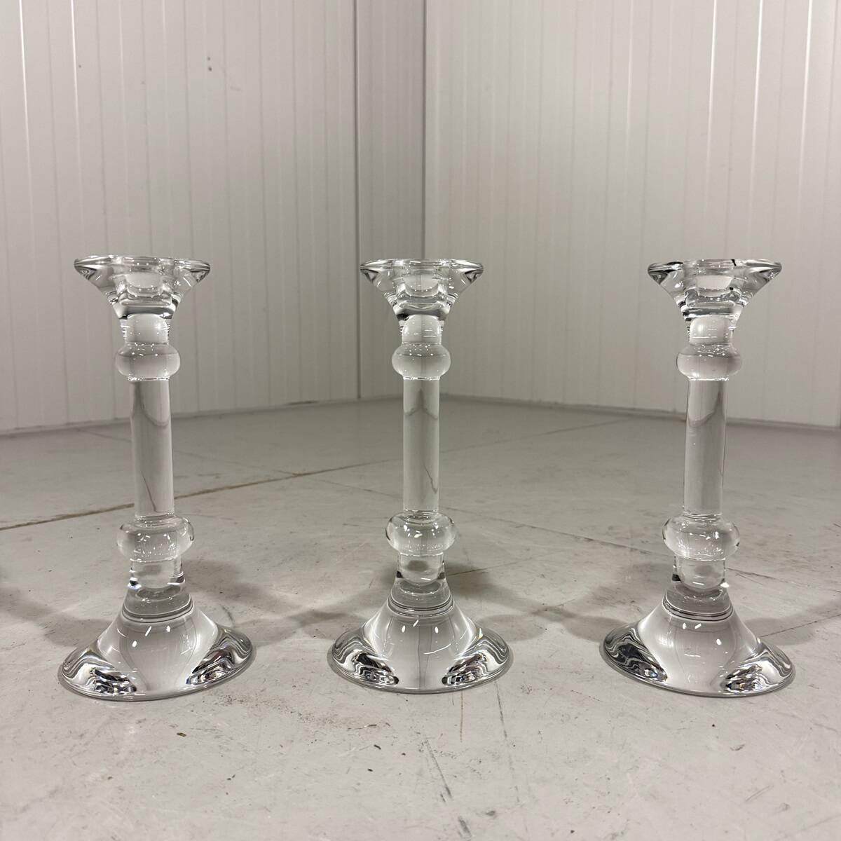Val St Lambert crystal candle holders Belgium 1990’s