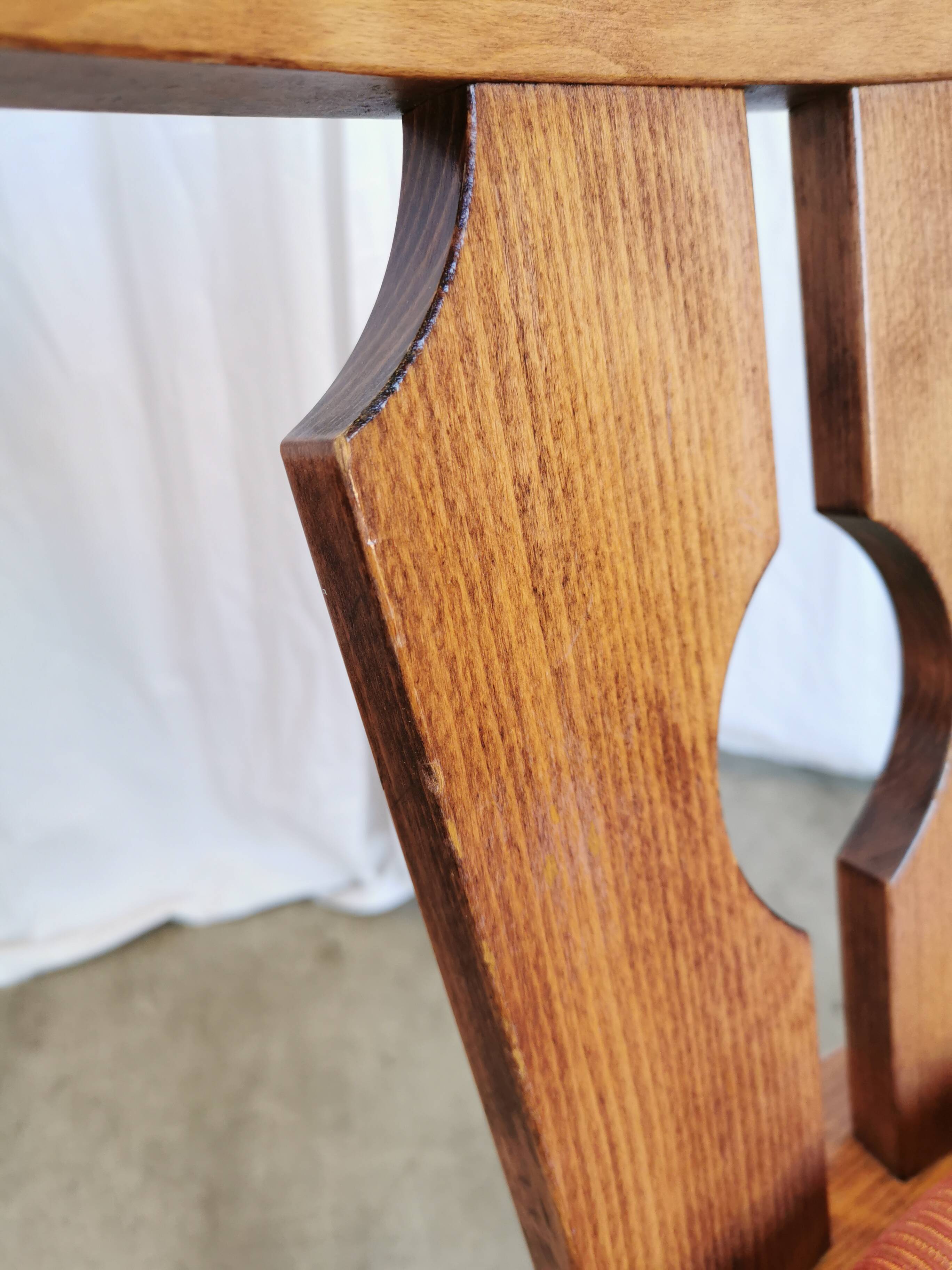 Ensemble de 2 chaises de salle à manger vintage tyroliennes en bois, style ferme autrichienne alpine