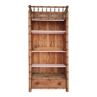 Wooden bonnetière pink shelf