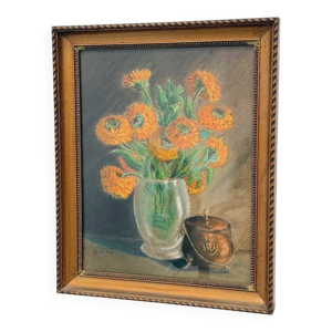 Tableau ancien pastel - papier