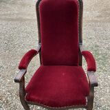 Red velvet voltaire armchair