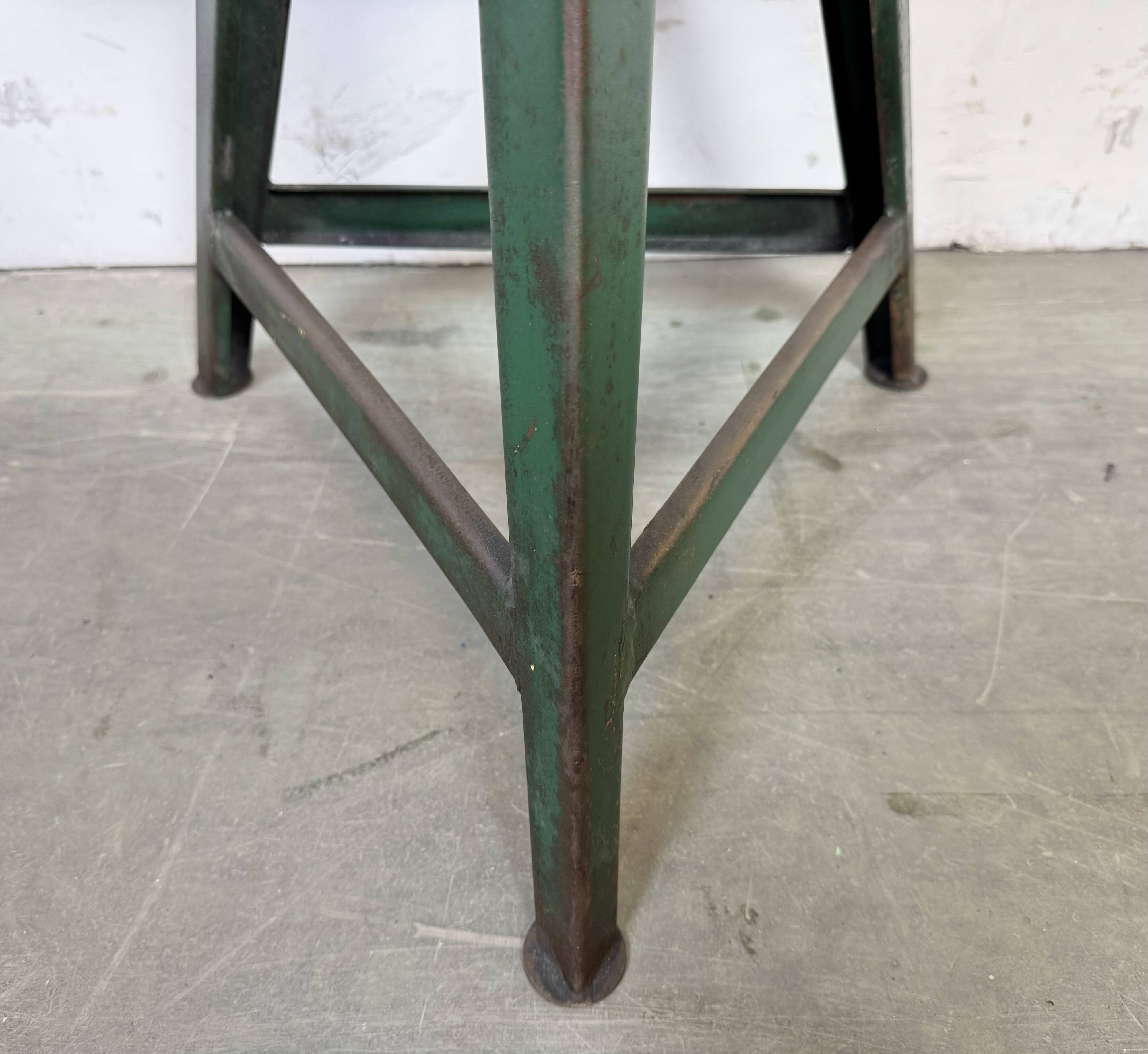 Dark Green Industrial Workshop Stool from Drupol, 1960s