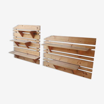 Pine wall shelves