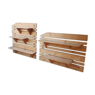 Pine wall shelves