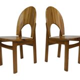 Vintage set of four pinewood chairs Rainer Daumiller minimalist design