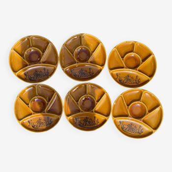 6 fondue plates from Gien