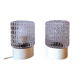 Pair of textured glass lamps 1970