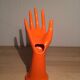 Hand baguier soliflore ceramic orange