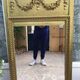 Bevelled mirror old fireplace overmantel 132x79cm