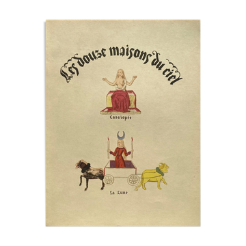 Vintage lithography astrology