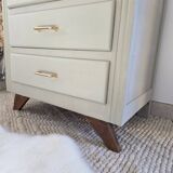 Chiffonnier 5 tiroirs et pieds compas vintage