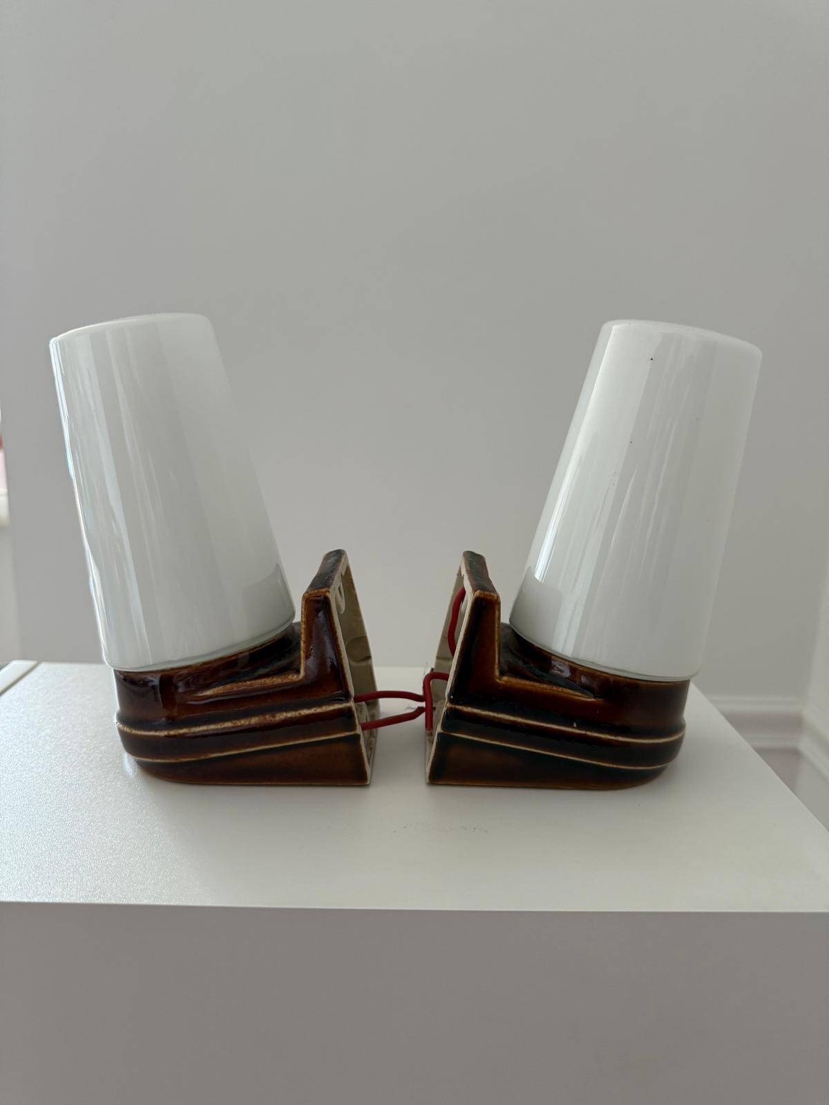 Pair of vintage ceramic wall lights by Sigvard Bernadotte