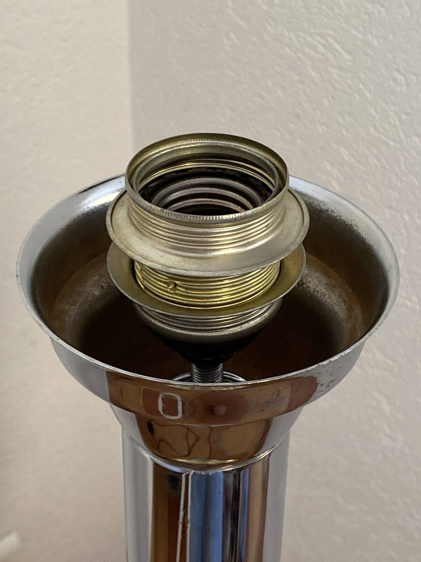 Metal and smoked glass floor lamp