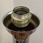 Lampadaire en métal et verre fumé