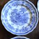 8 romantic blue Lunéville Sarreguemines dinner plates