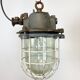 Grey cast iron industrial cage pendant light, 1970s