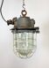 Grey cast iron industrial cage pendant light, 1970s
