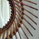 Large vintage bamboo and rattan sun mirror 53 cm in diameter