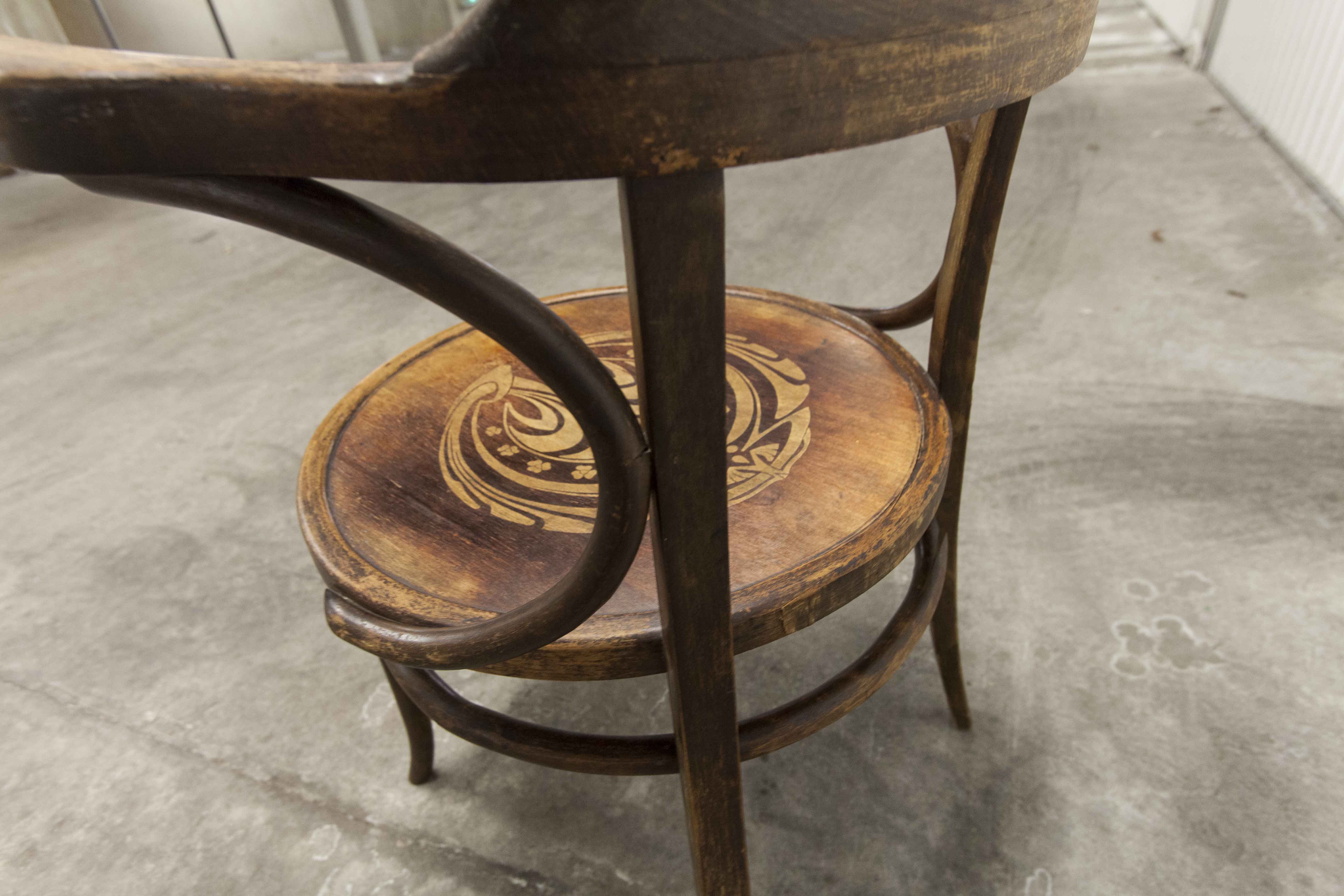 Office chair Baumann 1914 curved wood