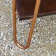 Vintage double wooden side table with copper base from the 50s